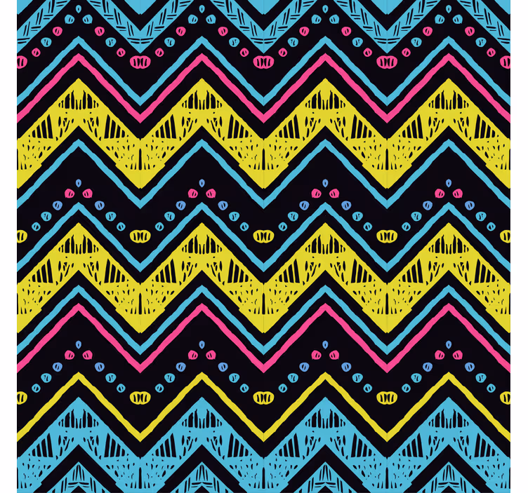 Papel tapiz geométrico patrón chevron vibrante - TenVinilo