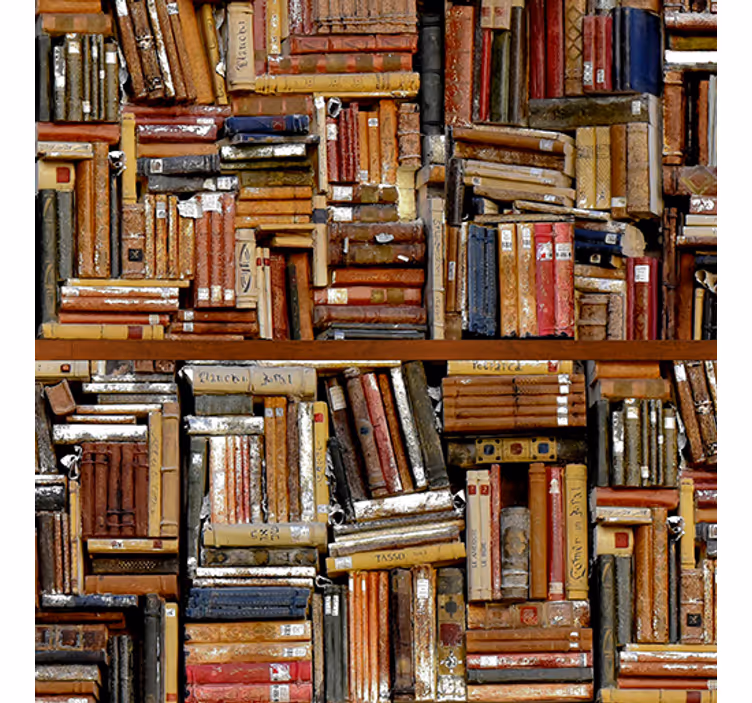 Papel tapiz vintage libros apilados - TenVinilo