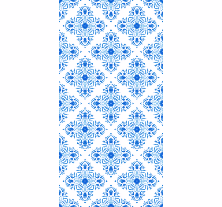 Papel tapiz azulejos efecto azul fontaine - TenVinilo