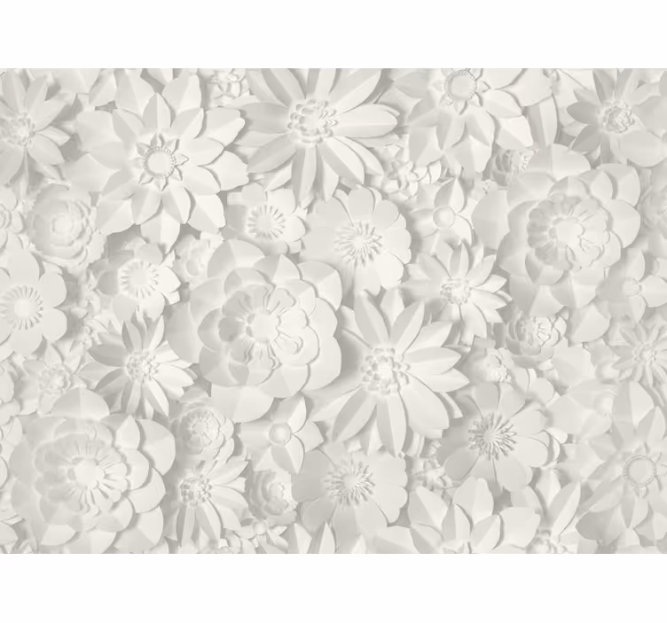 Papel tapiz para sala tapete bloom blanco - TenVinilo