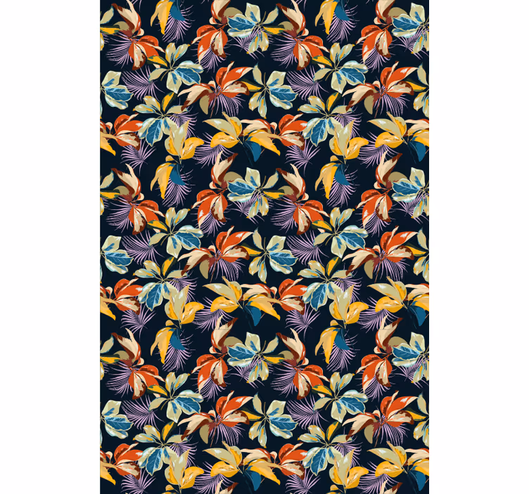 Papel tapiz pasillo diseño floral lirio tigre - TenVinilo