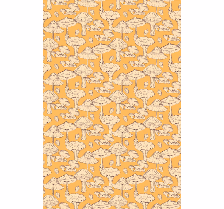 Papel tapiz pasillo diseño de patrón de hongos - TenVinilo