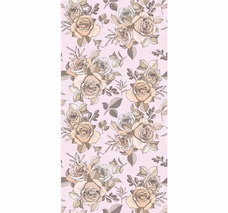Papel tapiz pasillo motivo de rosa elegante - TenVinilo