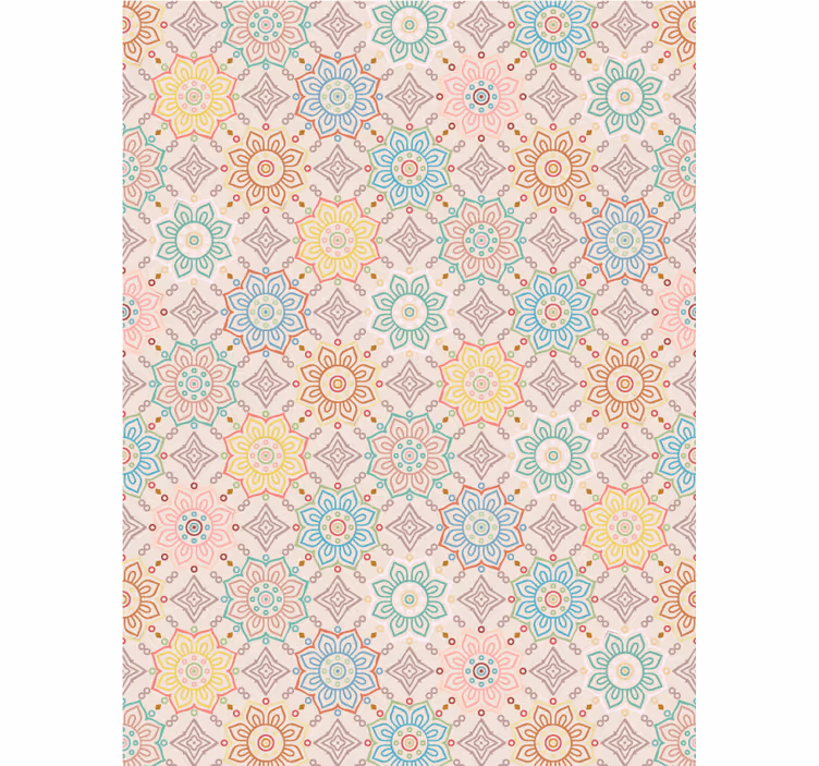 Papel tapiz pasillo concepto de flores vibrantes - TenVinilo