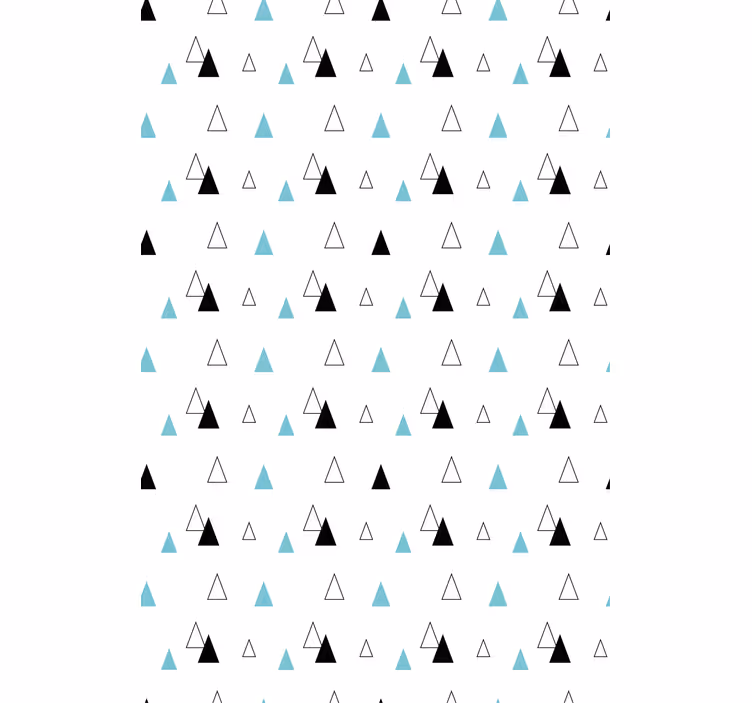 Papel tapiz nórdico triángulos negros grises y azules - TenVinilo