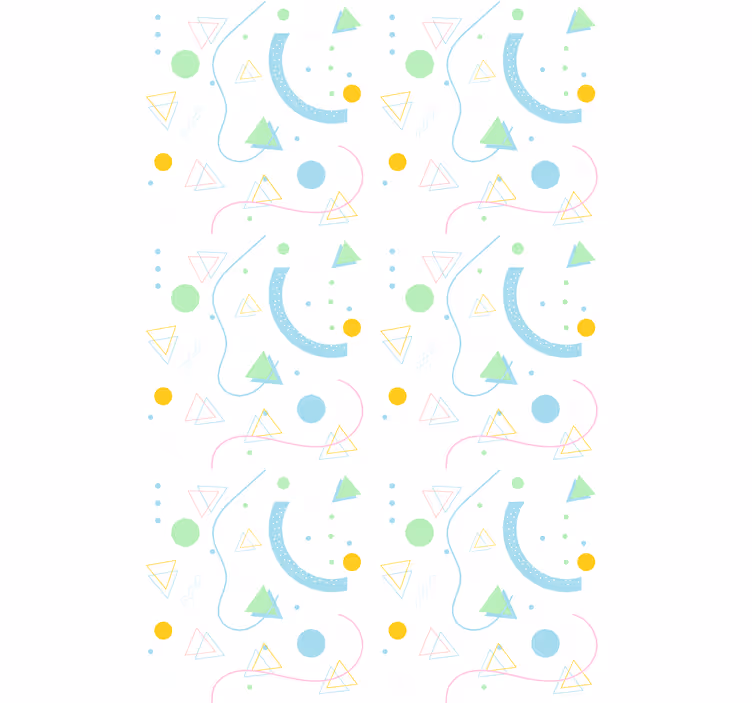 Papel tapiz nórdico patrón de triángulos verdes y azules - TenVinilo