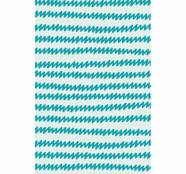 Papel tapiz nórdico zig zag azul y blanco dibujado a mano - TenVinilo