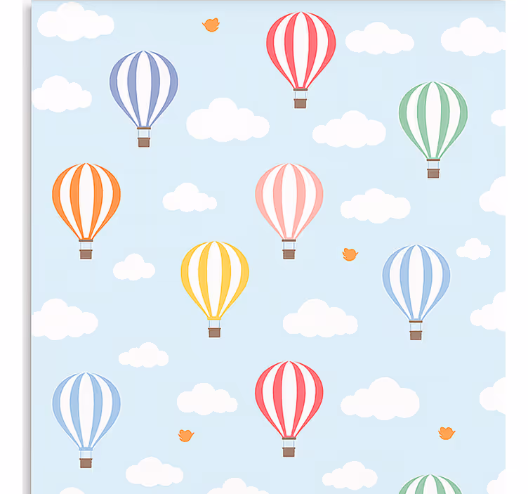 Papel tapiz nórdico paseo en globo pastel - TenVinilo