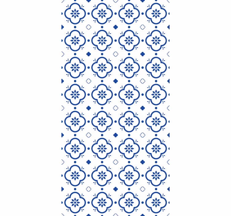 Papel tapiz clásico azulejos azules - TenVinilo
