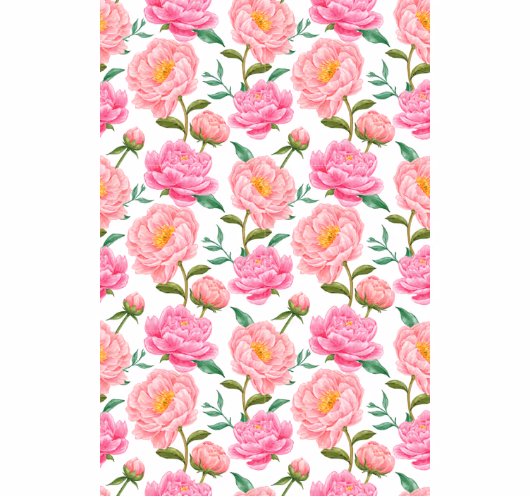 Papel tapiz clásico flor rosa - TenVinilo