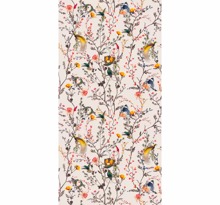 Papel tapiz clásico diseño floral naturalista - TenVinilo