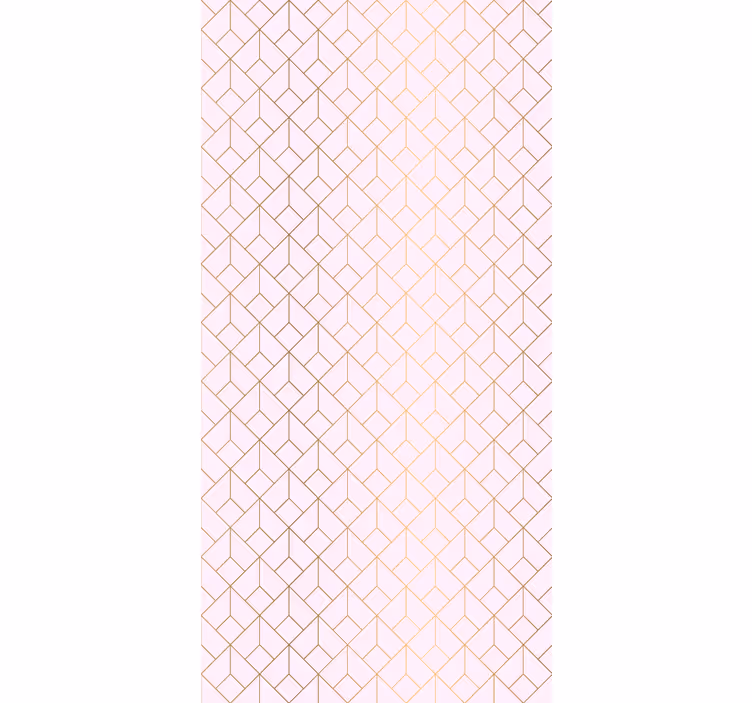 Papel tapiz clásico patrón regular rosa con líneas doradas - TenVinilo