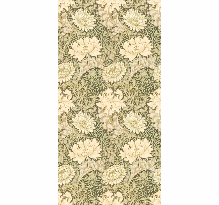 Papel tapiz clásico crisantemo art nouveau - TenVinilo