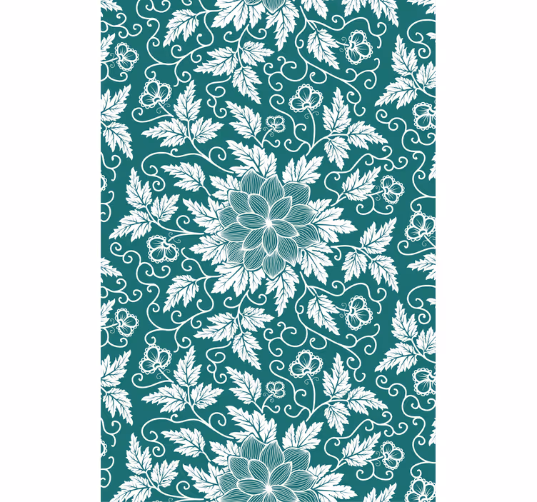 Papel tapiz para sala ornamento floral vintage - TenVinilo