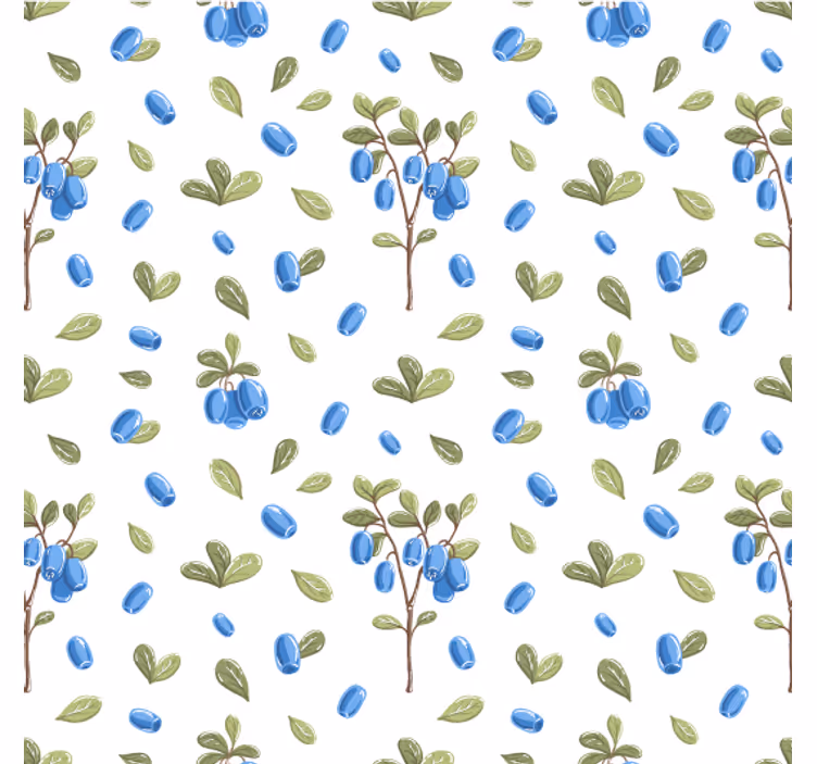 Papel tapiz para sala patrón botánico azul - TenVinilo