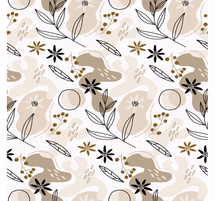 Papel tapiz flores diseño elegante en rosa y beige - TenVinilo