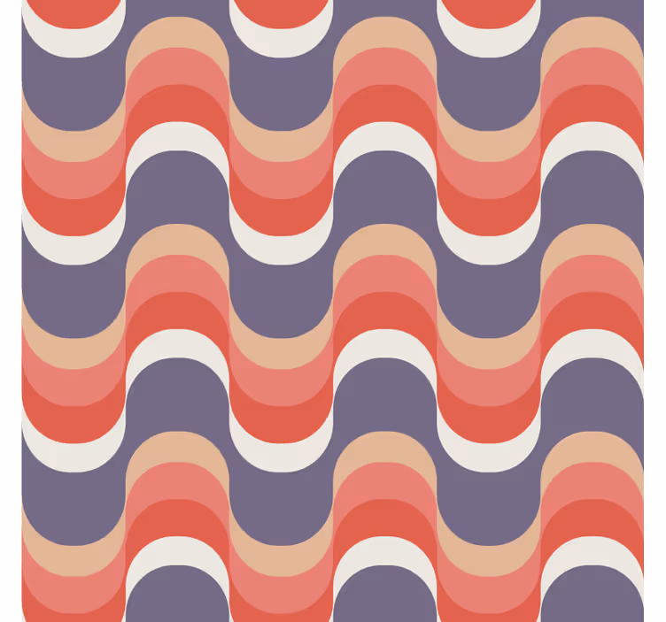 Papel tapiz geométrico diseño de ondas - TenVinilo