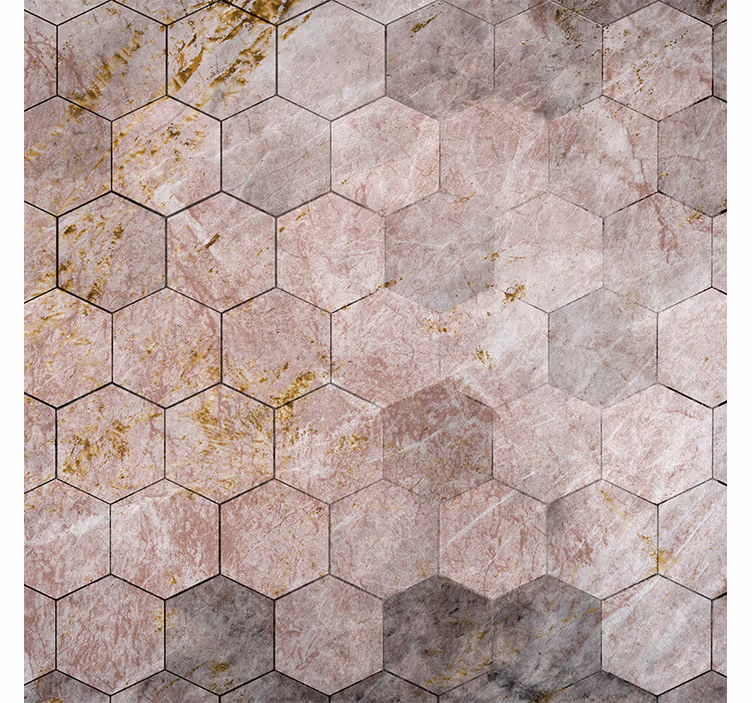 Papel tapiz vintage con patrón hexagonal degradado - TenVinilo
