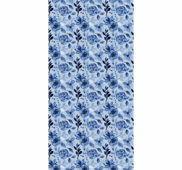 Papel tapiz oficina vintage azul viejo sobre azul - TenVinilo