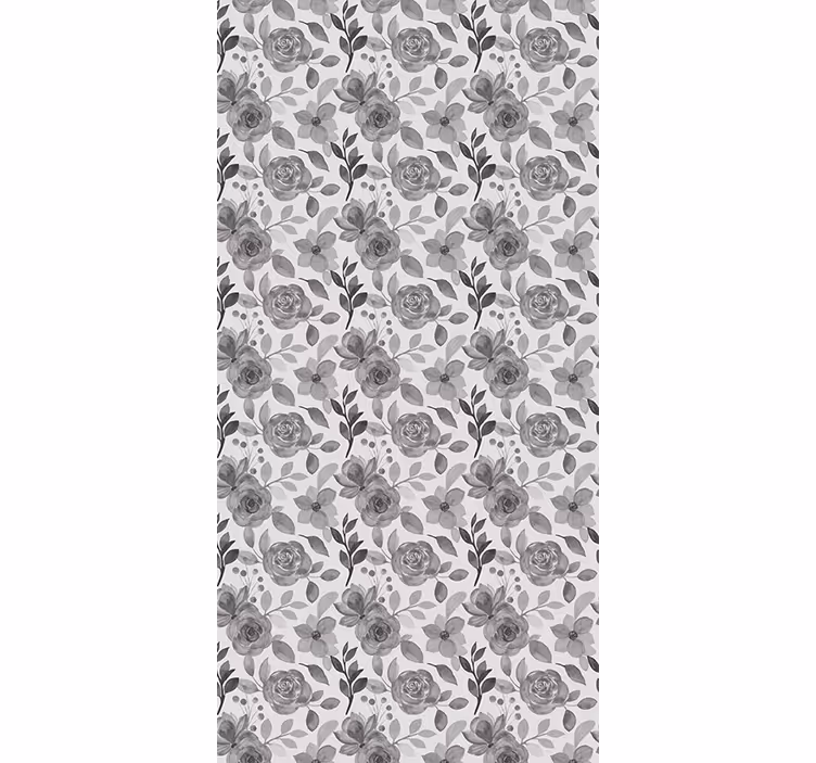 Papel tapiz oficina flores sobre gris - TenVinilo