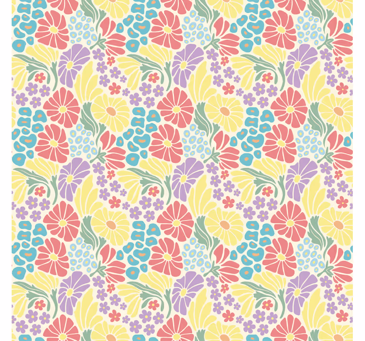 Papel tapiz para sala flores de pastel - TenVinilo