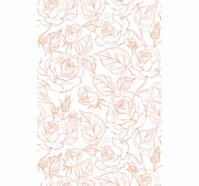 Papel tapiz para sala con delicados patrones de rosas - TenVinilo