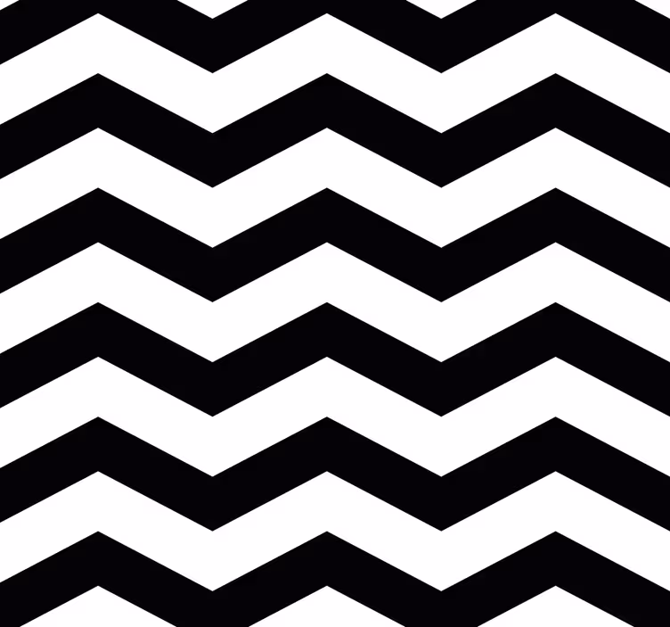 Papel tapiz cocina patrón zigzag blanco y negro - TenVinilo