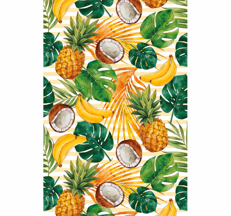 Papel tapiz moderno diseño tropical pintado a mano - TenVinilo
