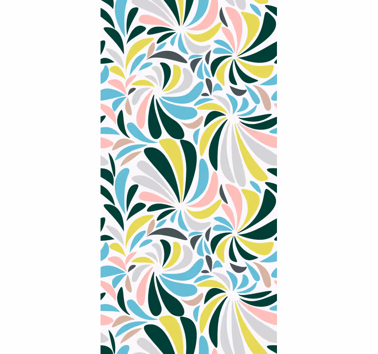 Papel tapiz moderno plumas de colores encadenadas - TenVinilo