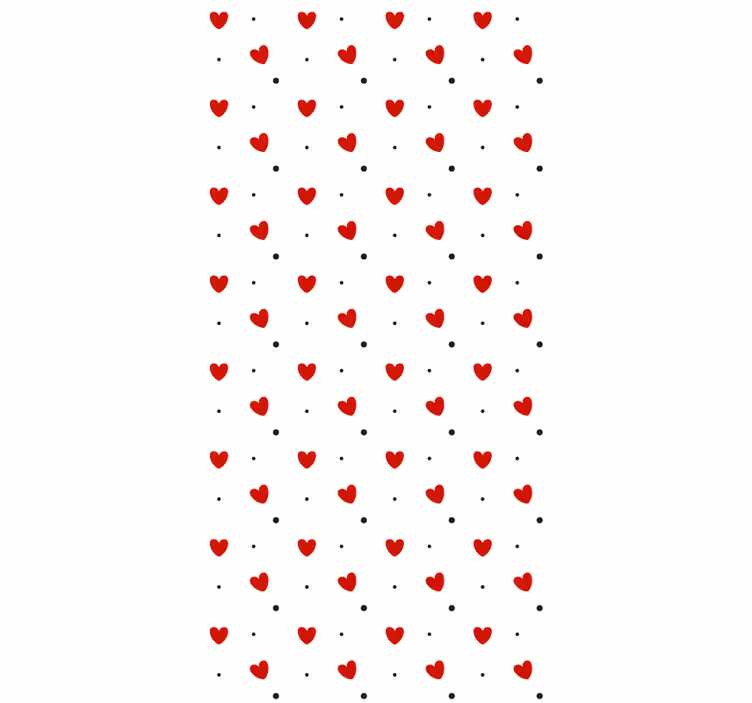 Papel tapiz moderno decoración de corazones y puntos - TenVinilo
