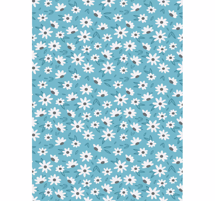 Papel tapiz comedor motivo floral margaritas - TenVinilo