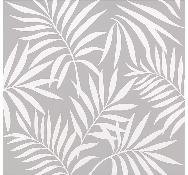 Papel tapiz baño hojas elegantes gris - TenVinilo