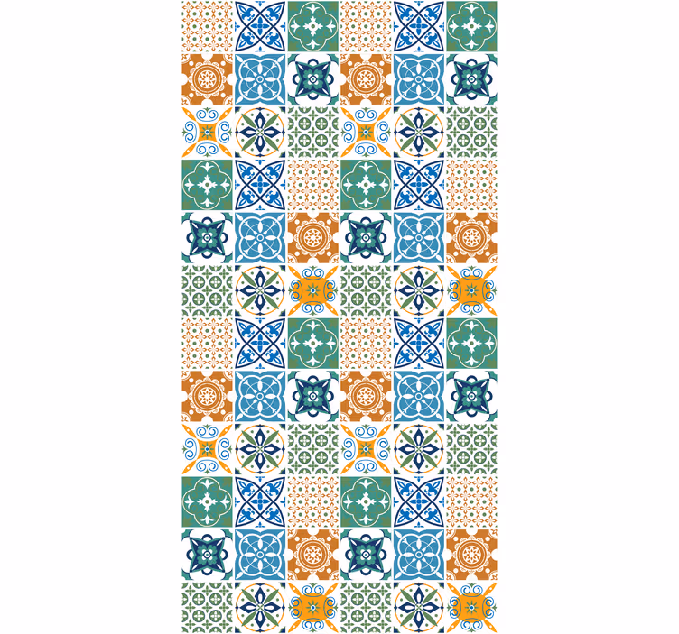 Papel tapiz cocina mezcla de azulejos porcelánicos - TenVinilo