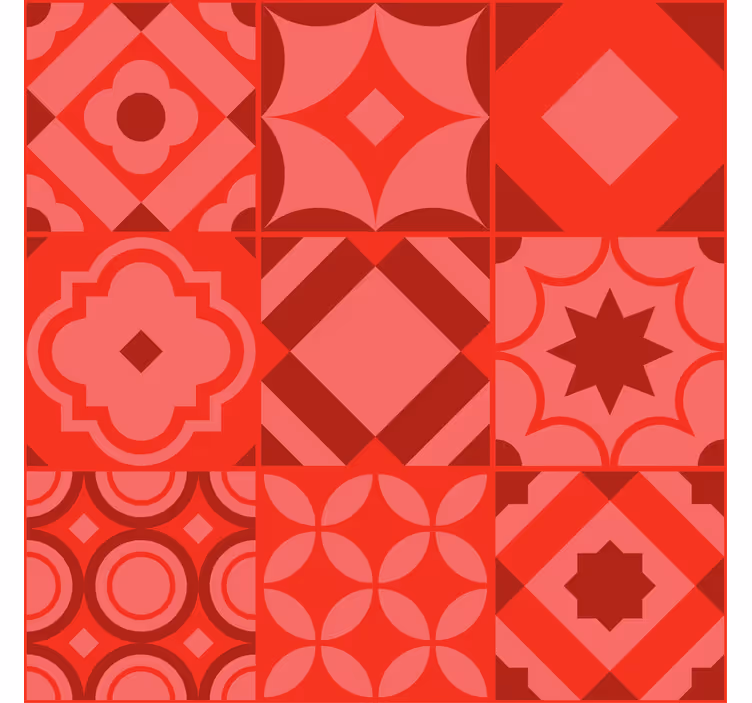 Papel tapiz cocina baldosas rojas - TenVinilo