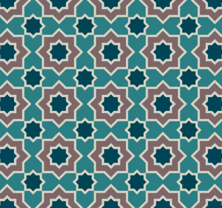Papel tapiz cocina formas turquesa y verde - TenVinilo
