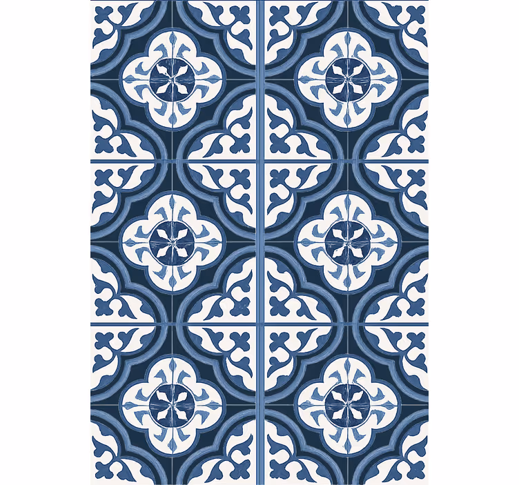 Papel tapiz para sala azul "mayorica" portugués - TenVinilo