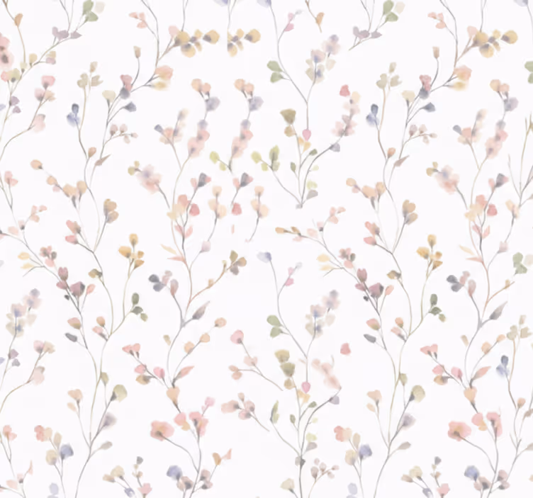 Papel tapiz para sala ramillete acuarela pradera - TenVinilo
