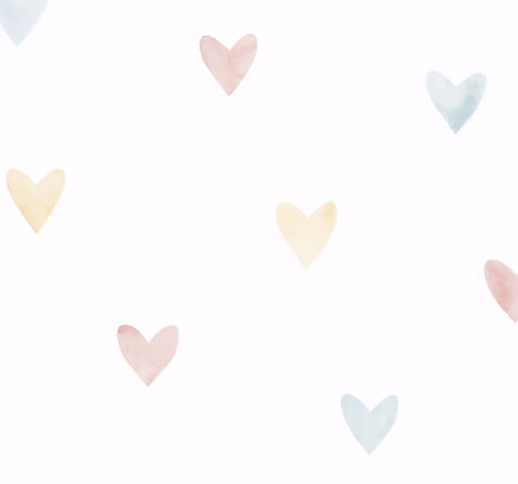 Papel tapiz recámara matrimonial corazones pastel acuarelados - TenVinilo