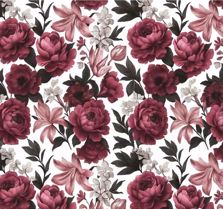 Papel tapiz para sala flores holandesas oscuras - TenVinilo