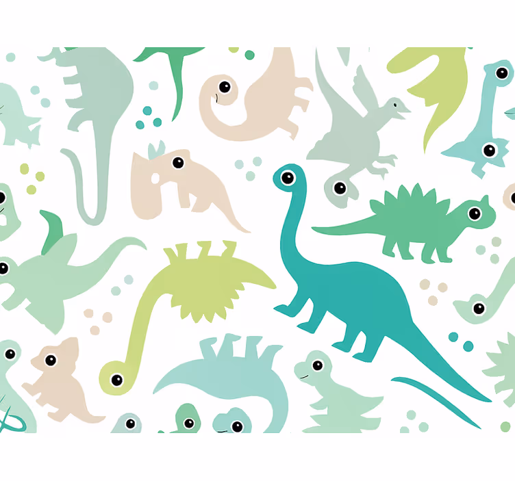 Papel tapiz infantil dinosaurio colorido simple - TenVinilo