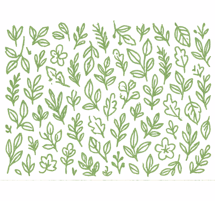 Papel tapiz infantil verde botánico - TenVinilo