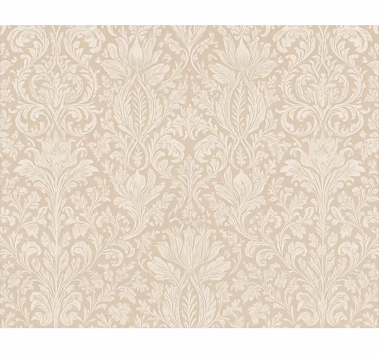 Papel tapiz recámara matrimonial floral beige clásico - TenVinilo
