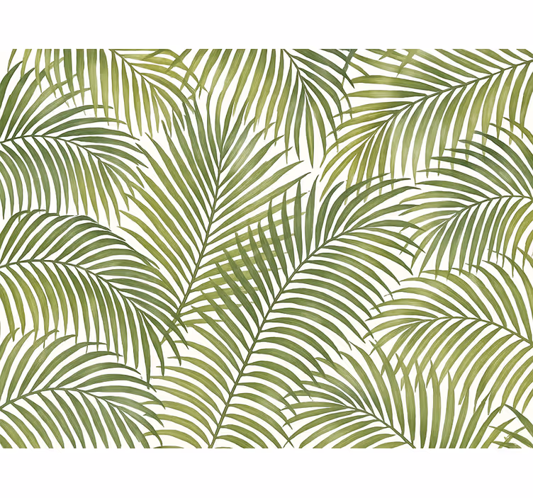 Papel tapiz hojas hojas de palma verdes - TenVinilo