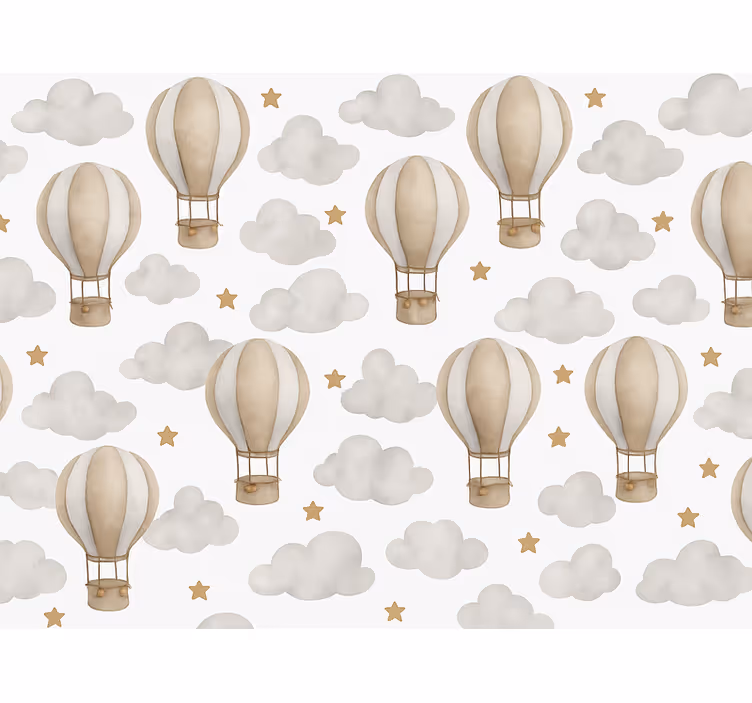 Papel tapiz bebé globos terráqueos estrellados - TenVinilo