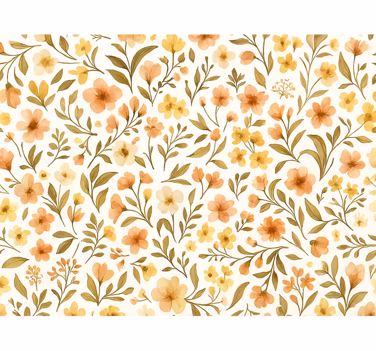 Papel tapiz recámara matrimonial flores vintage - TenVinilo