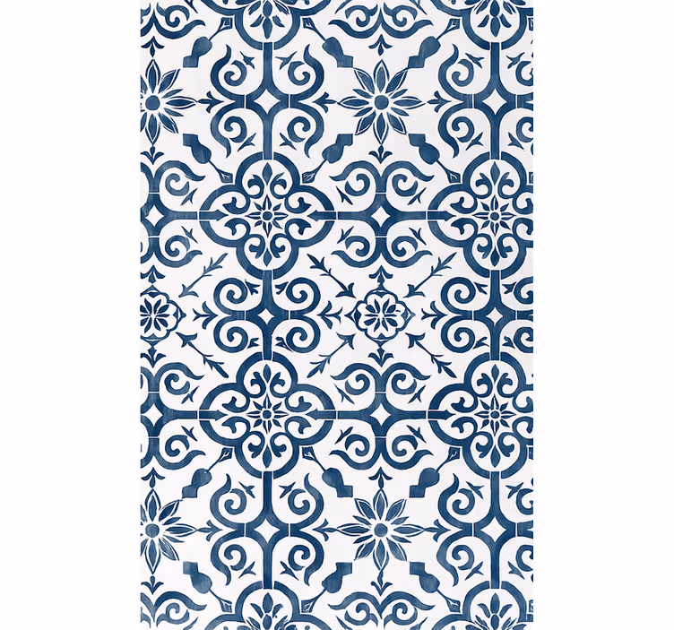 Papel tapiz azulejos azul marroquí - TenVinilo