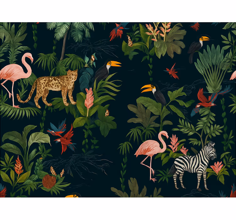 Papel tapiz recámara matrimonial diseño exótico oscuro - TenVinilo