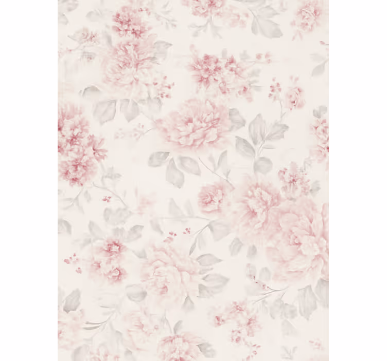 Papel tapiz recámara matrimonial diseño floral rosa vintage - TenVinilo