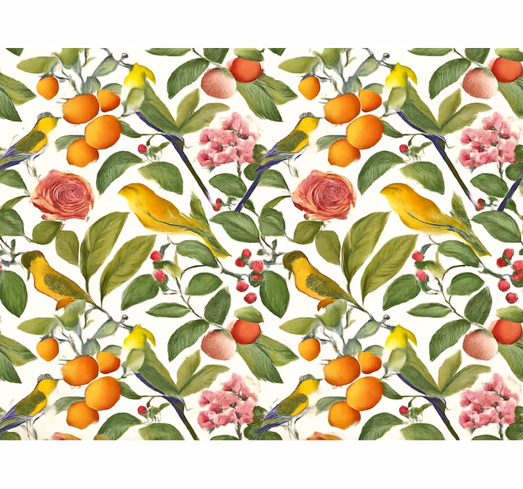 Papel tapiz para sala patrón selva exótica - TenVinilo