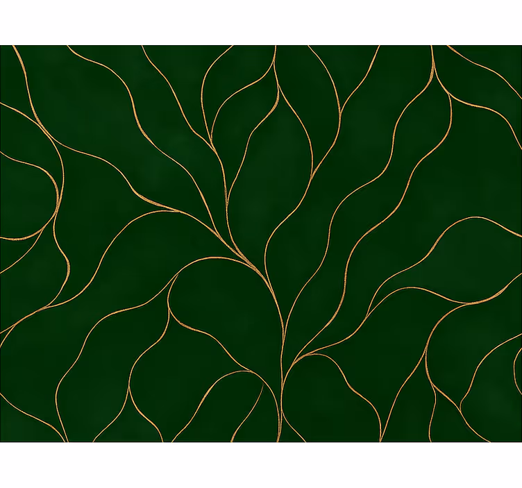 Papel tapiz recámara matrimonial textura mármol verde y oro - TenVinilo